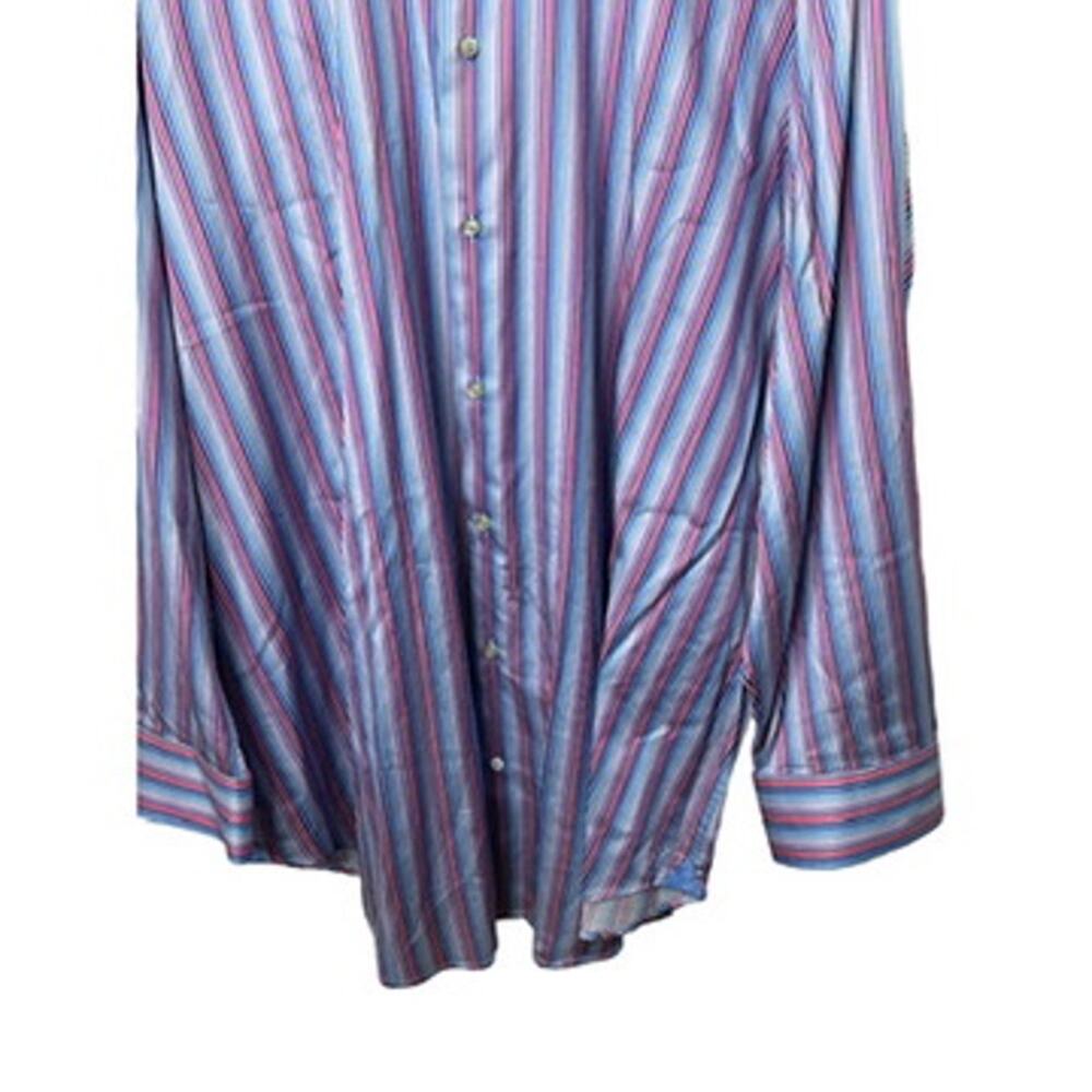 Robert Graham Multi-Color Pinstripe Button-Down Shirt Men's 48 19 34/35 BIG - Picture 3 of 7